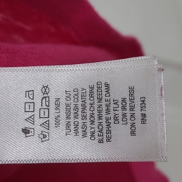 RACHEL Rachel Roy 100% Linen Twist Front Pink Tshirt - Picture 7 of 8